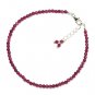 Ruby Round 2mm Faceted beads adjustable stacking bracelet | STK-5364