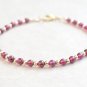 Garnet Round 3mm Smooth beads adjustable stacking bracelet | STK-2949