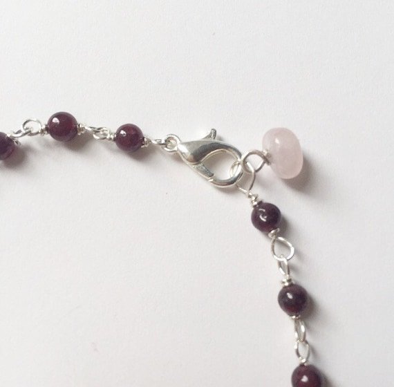 Garnet Round 4mm Smooth beads adjustable stacking bracelet | STK-2996
