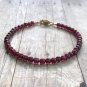 Garnet Round 4mm Smooth beads adjustable stacking bracelet | STK-3034