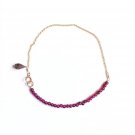Garnet Round 2mm Smooth beads adjustable stacking bracelet | STK-3076
