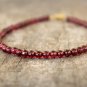 Garnet Round 4mm Smooth beads adjustable stacking bracelet | STK-3083