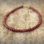 Garnet Round 4mm Smooth beads adjustable stacking bracelet | STK-3083