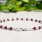 Garnet Round 3mm Smooth beads adjustable stacking bracelet | STK-3093
