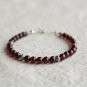 Garnet Round 4mm Smooth beads adjustable stacking bracelet | STK-3100