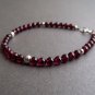 Garnet Round 4mm Smooth beads adjustable stacking bracelet | STK-3114