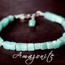Amazonite Box 6mm Smooth beads adjustable stacking bracelet | STK-0077