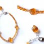 Citrine Wheel 3mm Smooth beads adjustable stacking bracelet | STK-2137