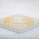 Citrine Round 4mm Smooth beads adjustable stacking bracelet | STK-2215