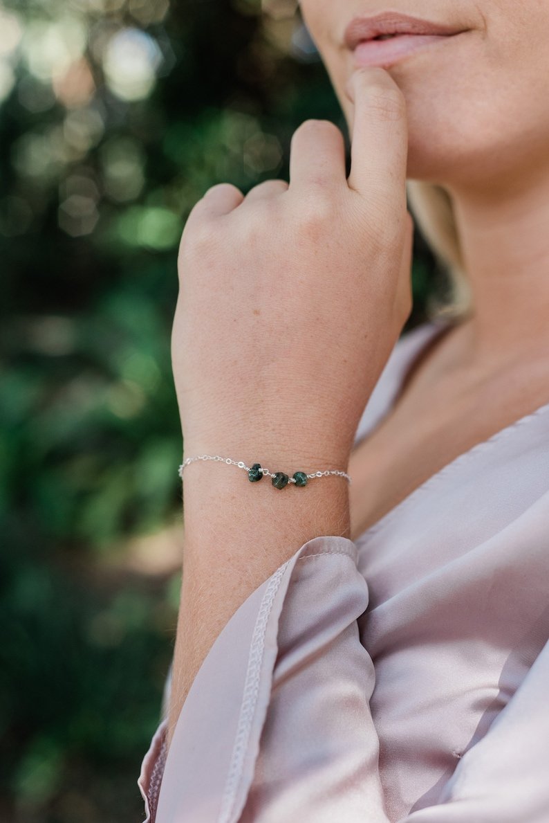 Emerald Fancy 4mm Smooth beads adjustable stacking bracelet | STK-2448