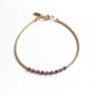 Garnet Round 3mm Faceted beads adjustable stacking bracelet | STK-2940