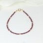 Garnet Round 3mm Faceted beads adjustable stacking bracelet | STK-2964