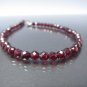 Garnet Round 4mm Faceted beads adjustable stacking bracelet | STK-2981