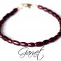 Garnet Oval 6x4mm Smooth beads adjustable stacking bracelet | STK-2999