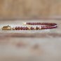 Garnet Round 3mm Faceted beads adjustable stacking bracelet | STK-3003