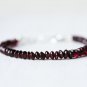 Garnet Button 5mm Smooth beads adjustable stacking bracelet | STK-3011