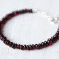 Garnet Button 5mm Smooth beads adjustable stacking bracelet | STK-3011