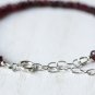 Garnet Button 5mm Smooth beads adjustable stacking bracelet | STK-3011