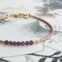 Garnet Round 4mm Faceted beads adjustable stacking bracelet | STK-3013