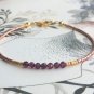 Garnet Round 4mm Faceted beads adjustable stacking bracelet | STK-3013