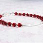 Garnet Round 5mm Faceted beads adjustable stacking bracelet | STK-3029