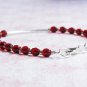 Garnet Round 5mm Faceted beads adjustable stacking bracelet | STK-3029