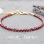 Garnet Round 4mm Faceted beads adjustable stacking bracelet | STK-3036
