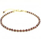 Garnet Round 3mm Faceted beads adjustable stacking bracelet | STK-3068