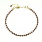 Garnet Round 3mm Faceted beads adjustable stacking bracelet | STK-3068