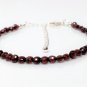 Garnet Round 4mm Faceted beads adjustable stacking bracelet | STK-3072