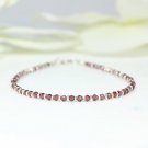 Garnet Round 3mm Faceted beads adjustable stacking bracelet | STK-3120