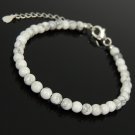 Howlite Round 6mm Smooth beads adjustable stacking bracelet | STK-3624