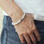 Howlite Round 8mm Smooth beads adjustable stacking bracelet | STK-3625