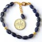 Iolite Oval 6x4mm Smooth beads adjustable stacking bracelet | STK-3677