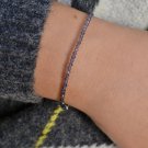 Iolite Round 2mm Faceted beads adjustable stacking bracelet | STK-3683