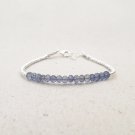 Iolite Round 3mm Faceted beads adjustable stacking bracelet | STK-3736