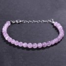 Kunzite Round 5mm Smooth beads adjustable stacking bracelet | STK-3790