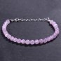 Kunzite Round 5mm Smooth beads adjustable stacking bracelet | STK-3790