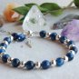 Kyanite Round 8mm Smooth beads adjustable stacking bracelet | STK-3795
