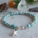 Larimar Round 6mm Smooth beads adjustable stacking bracelet | STK-4395