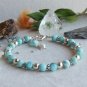 Larimar Round 6mm Smooth beads adjustable stacking bracelet | STK-4395