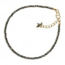 Pyrite Round 3mm Faceted beads adjustable stacking bracelet | STK-5156