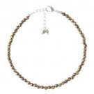 Pyrite Round 3mm Faceted beads adjustable stacking bracelet | STK-5159