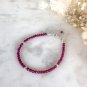 Ruby Round 3.5mm Faceted beads adjustable stacking bracelet | STK-5370