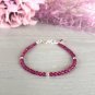 Ruby Round 3.5mm Faceted beads adjustable stacking bracelet | STK-5370