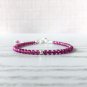 Ruby Round 3.5mm Faceted beads adjustable stacking bracelet | STK-5370