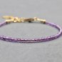 Amethyst Round 2mm Smooth beads adjustable stacking bracelet | STK-0156