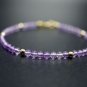 Amethyst Round 3mm Smooth beads adjustable stacking bracelet | STK-0157