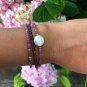 Amethyst Round 3mm Smooth beads adjustable stacking bracelet | STK-0161