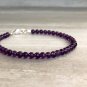 Amethyst Round 4mm Smooth beads adjustable stacking bracelet | STK-0201